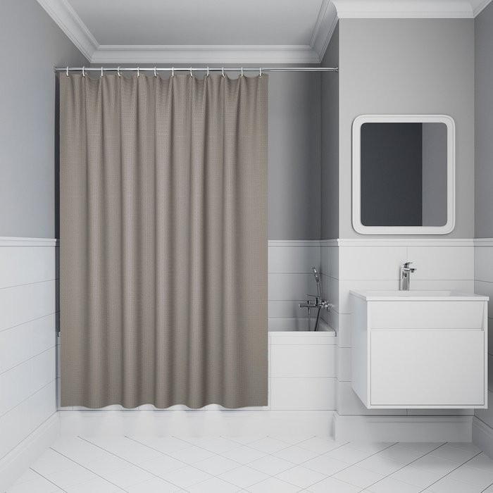 Штора для ванной IDDIS Decor DW02P18i11 180х200, бежевая