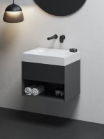 Тумба с раковиной Ravak Lite SD 60 матовая черная Тумба с раковиной Ravak Lite SD 60 матовая черная