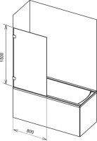 Шторка на ванну Ravak BVS1-80 Transparent фурнитура хром Шторка на ванну Ravak BVS1-80 Transparent фурнитура хром