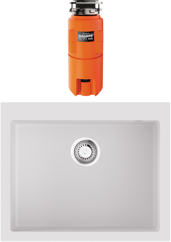 Комплект Мойка Omoikiri Bosen 61A-WH белая + Измельчитель Nagare slim 500