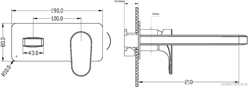 Смеситель для раковины Boheme Spectre 455-MG С ВНУТРЕННЕЙ ЧАСТЬЮ, matt gold