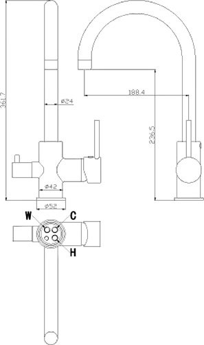 Смеситель для кухни Rossinka Z Z35-28 , хром с фильтром