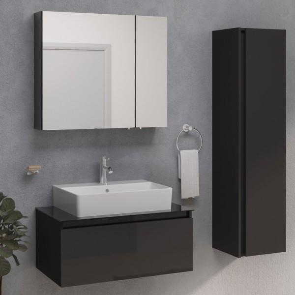 Мебель для ванной комнаты VitrA Nuo 80 подвесная, глянцевый антрацит