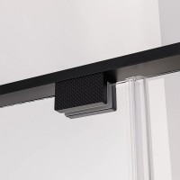 Душевая дверь в нишу Veconi Premium Alassio BB 150x200, профиль матовый черный, стекло тонированное