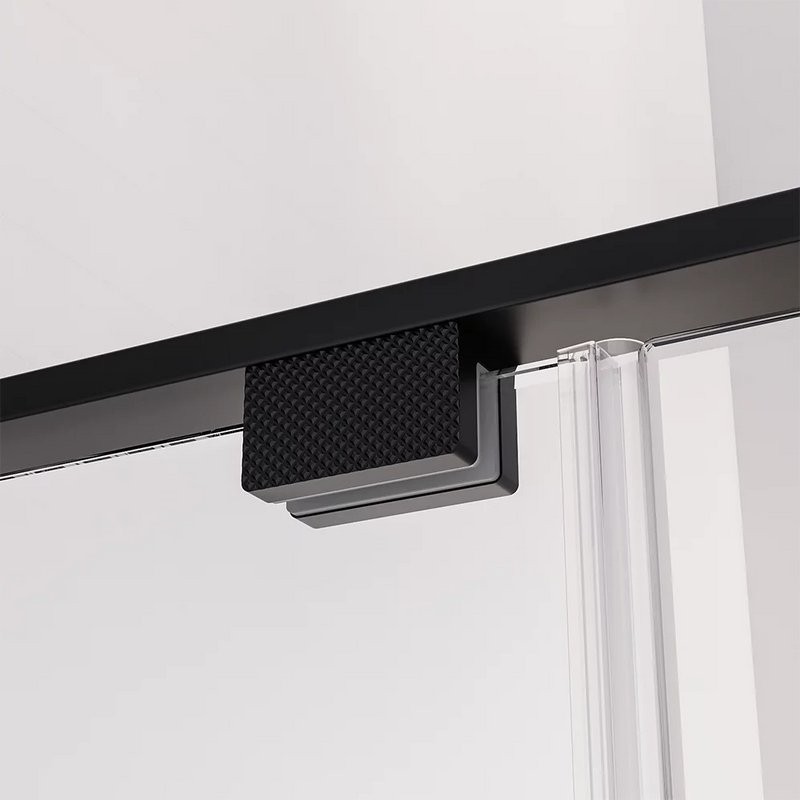 Душевая дверь в нишу Veconi Premium Alassio BB 150x200, профиль матовый черный, стекло тонированное