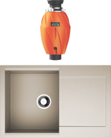 Комплект Мойка Omoikiri Daisen 78-SA бежевая + Измельчитель Nagare 750