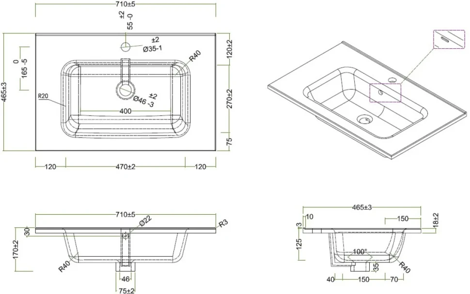 Мебель для ванной комнаты BelBagno Kraft 70 rovere tabacco