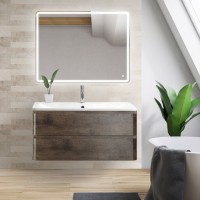 Мебель для ванной комнаты BelBagno Albano 100 подвесная, rovere nature grigio