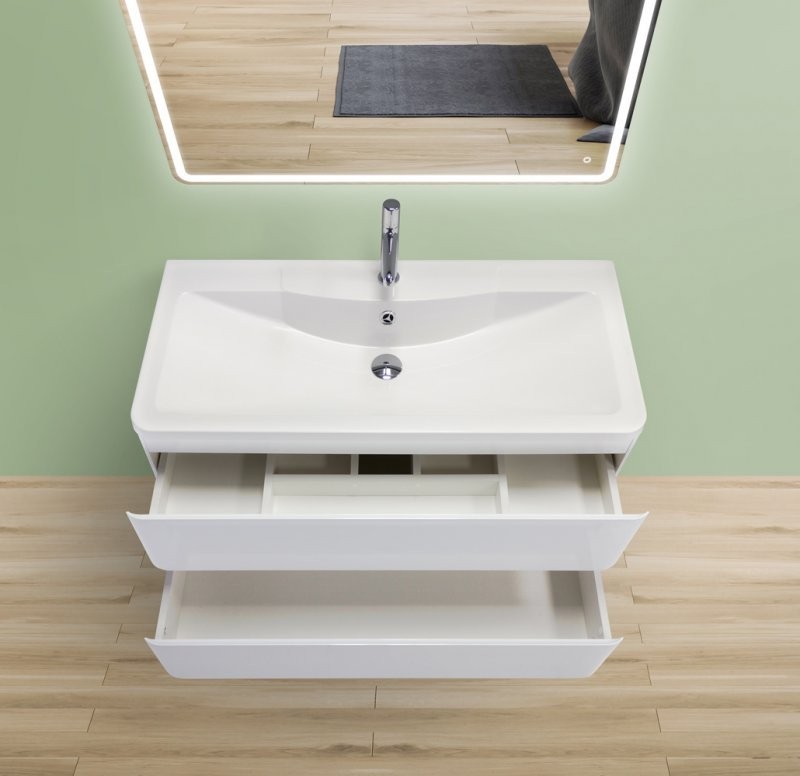 Мебель для ванной комнаты BelBagno Albano 100 подвесная, rovere nature grigio