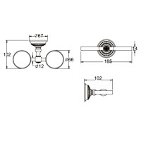 Стакан Rose RG14Q RG1422Q двойной, бронза
