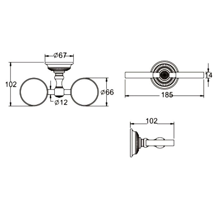 Стакан Rose RG14Q RG1422Q двойной, бронза