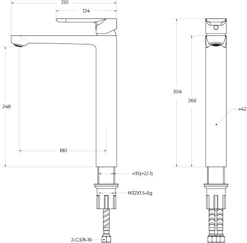 Смеситель Cezares Stylus STYLUS-LC-BORO-W0 брашированное золото