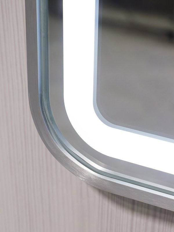 Зеркало Comforty Ситара 60 сенсорное, с подсветкой, серебро