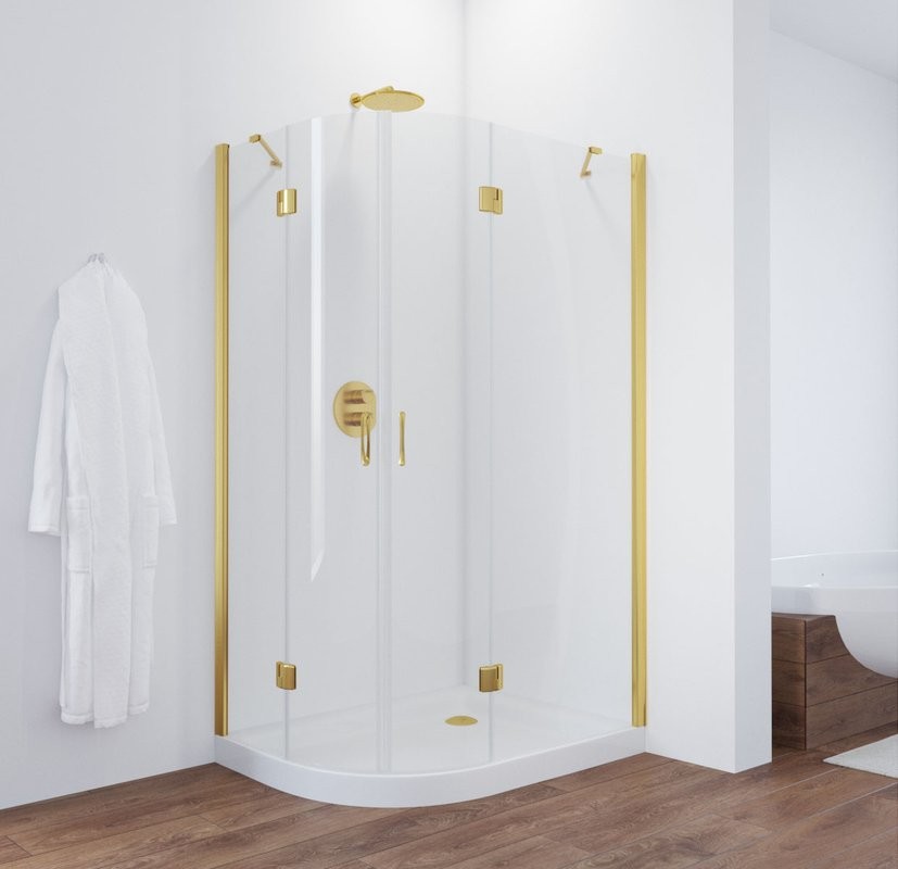 Душевой уголок Vegas Glass AFS-F 110*90 09 01 R профиль золото, стекло прозрачное