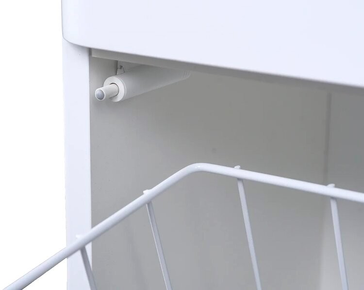 Шкаф пенал для ванной Style Line Каре Люкс Plus 30 с бельевой корзиной, белый, L