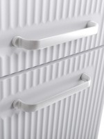 Шкаф-пенал для ванной BelBagno Due 40 подвесной, ручки белые, bianco lucido