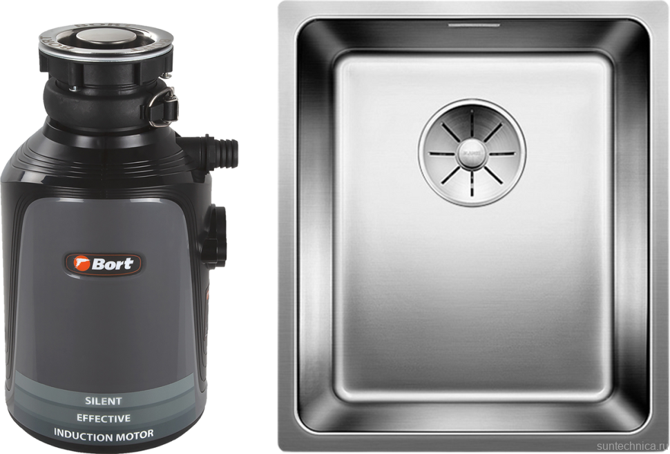 Комплект Мойка Blanco Andano 340-U + Измельчитель Bort Alligator