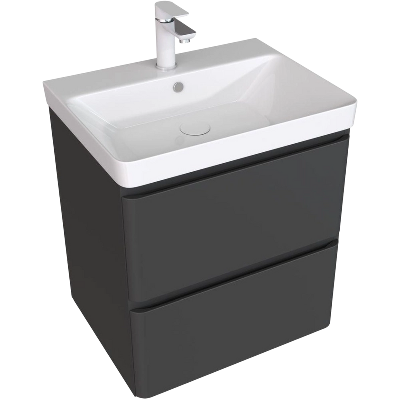 Тумба под раковину без столешницы Aquanet Эмбер 60 черная матовая