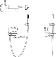 Смеситель для ванны с душем Boheme Stick 123-BB черный
