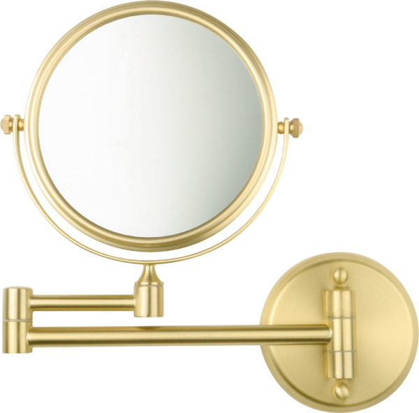 Косметическое зеркало Fixsen Hotel 31021G без подсветки, двухстороннее, поворотное золото-сатин