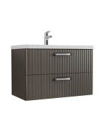 Мебель для ванной комнаты BelBagno Due 80 ручки хром полированный, оружейная сталь