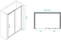 Душевой уголок RGW Passage PA-14+120 см (168-172)x120x195 профиль хром, стекло прозрачное