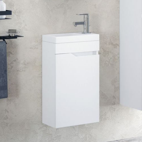 Тумба с раковиной Corozo Теона 45 подвесная, белая