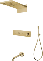 Душевой комплект Boheme Fusion 130-2-G С ВНУТРЕННЕЙ ЧАСТЬЮ, Gold