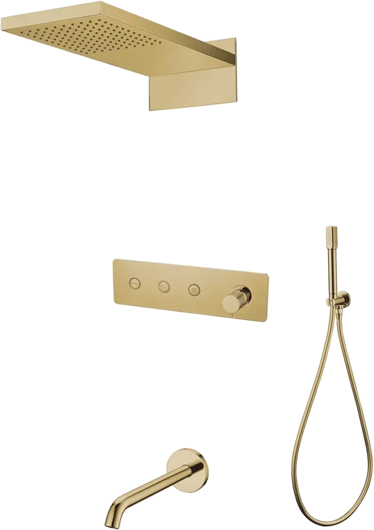 Душевой комплект Boheme Fusion 130-2-G С ВНУТРЕННЕЙ ЧАСТЬЮ, Gold