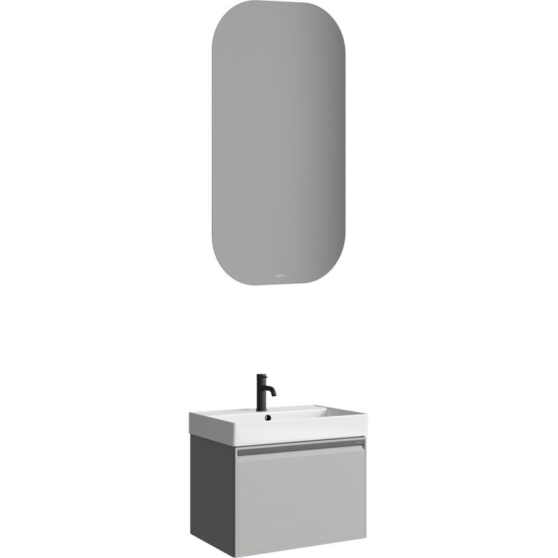 Тумба под раковину без столешницы Aqwella Pure 65 серый туман