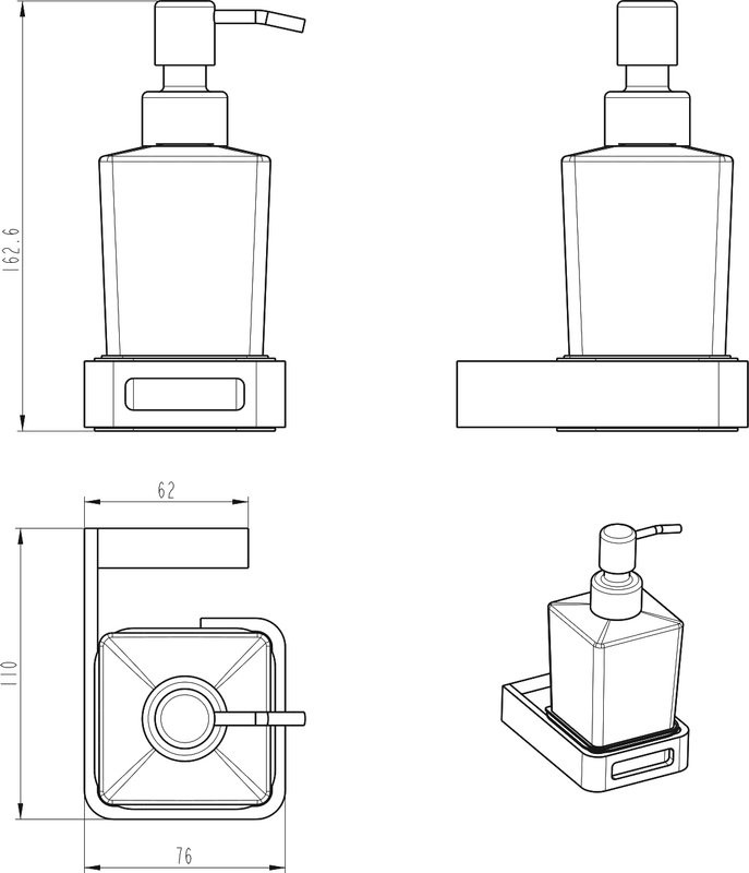 Набор Стакан Boheme Q 10944-GM + Дозатор 10957-SGM