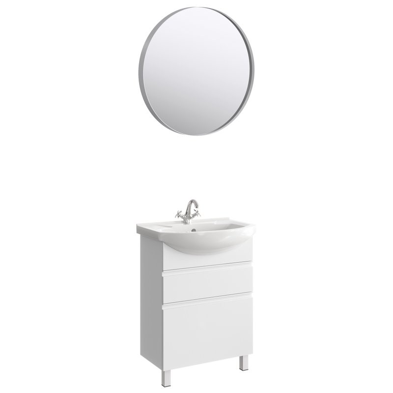 Тумба под раковину без столешницы Aqwella Rodos 65 напольная, белая