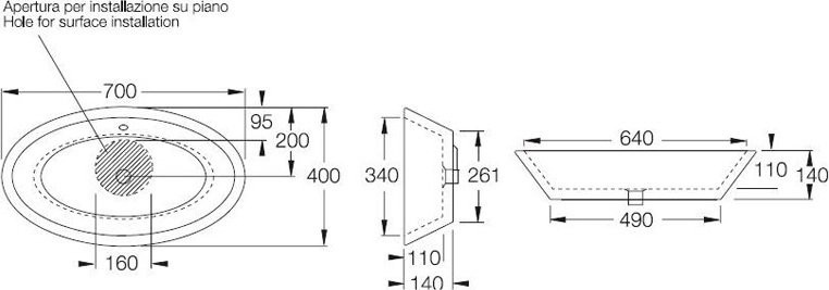 Накладная раковина Hatria Happy hour Y0M901 белая