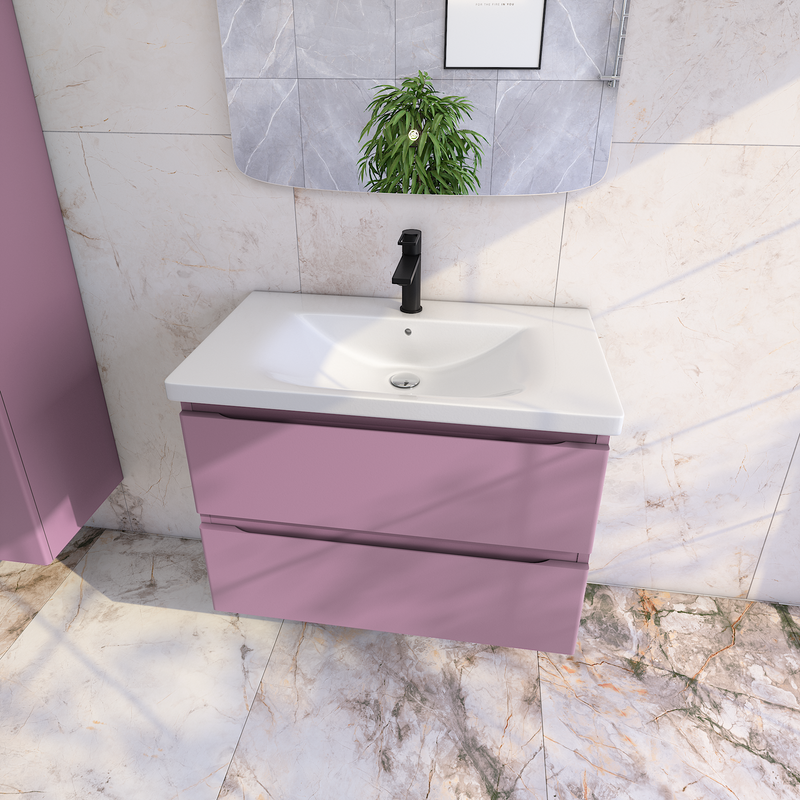 Тумба под раковину без столешницы Caprigo Forte 80 подвесная, лиловая
