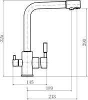 Смеситель для кухни Fashun A4352 с краном для питьевой воды, хром