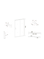 Душевой уголок Veconi Rovigo RV-046 130x100x195, профиль матовый хром, стекло прозрачное