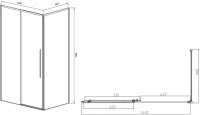 Душевой уголок Vincea Slim-N VSR-4SN9014CLB 140х90 см, профиль черный