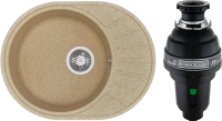 Комплект Мойка AQUATON Чезана песочная + Измельчитель Bone Crusher BC 1000-AS