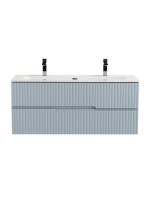 Тумба с раковиной Cezares Duet-n 120 подвесная, 2 ящика, для двоих, жемчужная голубая