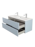 Тумба с раковиной Cezares Duet-n 120 подвесная, 2 ящика, для двоих, жемчужная голубая
