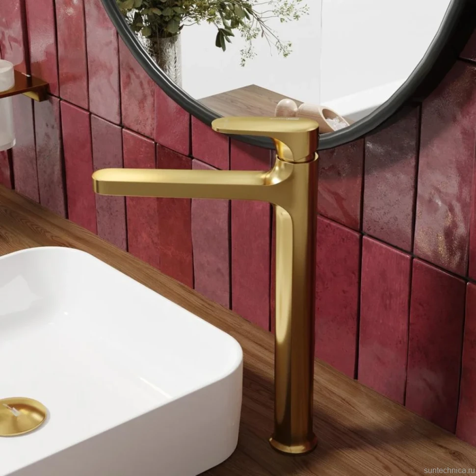 Смеситель для раковины Wasserkraft Havel 3603H матовое золото PVD