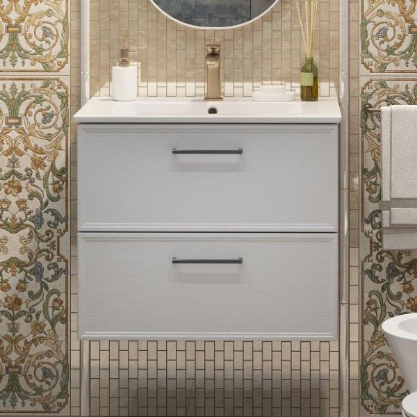 Тумба под раковину KERAMA MARAZZI Piano Classic 65 подвесная, ясень белый матовый