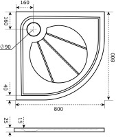 Поддон для душа Good Door Эклипс 80x80 с сифоном
