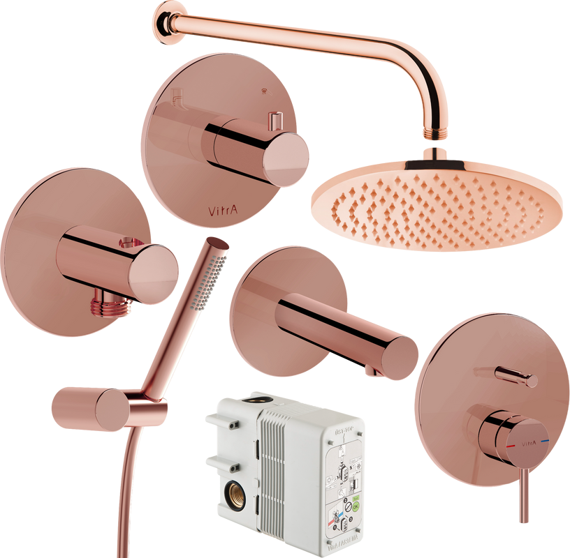 Душевой комплект VitrA Origin A49285EXP С ВНУТРЕННЕЙ ЧАСТЬЮ, медь