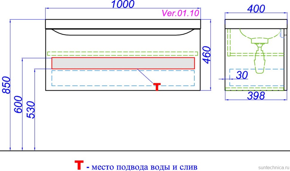 Тумба под раковину Aqwella 5 stars Верона 100 акация