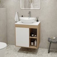 Тумба с раковиной Teymi Nura 60 дуб эврика, матовая белая, раковина Lori 60