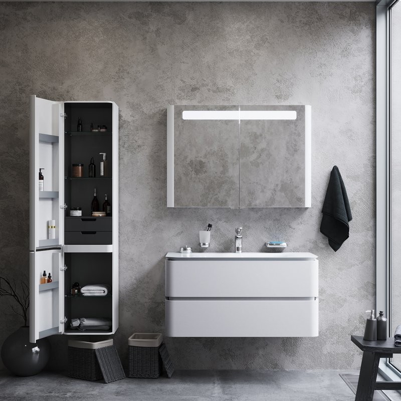 Тумба с раковиной AM.PM Sensation 100 подвесная, белый глянец