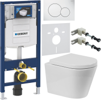 Комплект Унитаз подвесной BelBagno Flay-r + Крышка Marino BB105SC с микролифтом, петли хром + Инсталляция Geberit Duofix UP 320 111.300.00.5 + Кнопка Sigma 01 115.770.11.5 белая + Крепления 111.815.00.1 к стене + Звукоизоляция