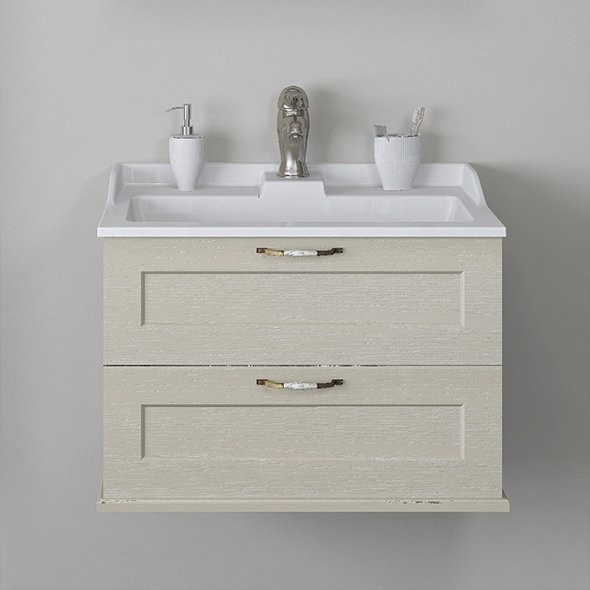 Тумба с раковиной AQUATON Леон 65 дуб бежевый