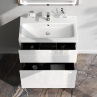 Тумба с раковиной AM.PM Gem 75 белый глянец, с 2 ящиками со смесителем